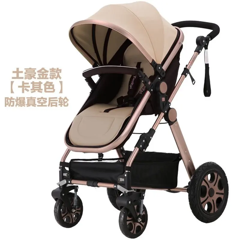 2019 Aluminum Eco-friendly leather cover en1888 Travel Luxury baby stroller 3 in 1 for 0-3Year baby