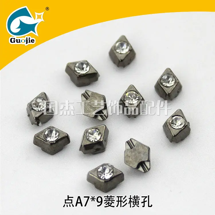 Guojie brand yiwu factory hot sale high quatily ABS sew on spurs strass crystal rhinestone iron on transfer