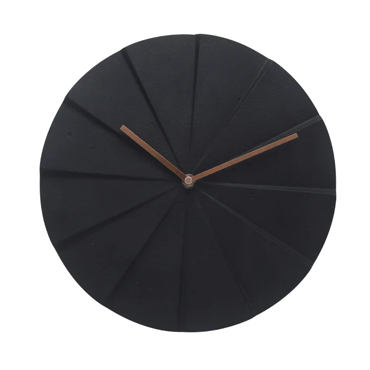12 inch Home decoration quartz mute simple gift black resin wall clock wholesale modern minimalist art clock custom
