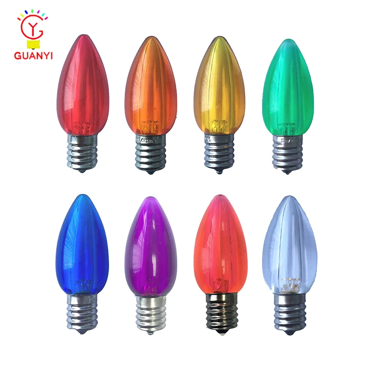 UL Smooth Transparent Multicolor Garden Decoration C9 LED Christmas String Light Bulbs