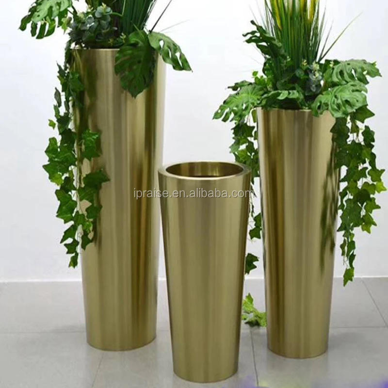 Modern beautiful design golden stainless steel flower vase