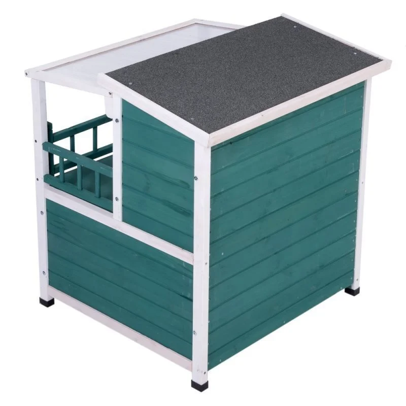 Weatherproof Cat Outdoor House Shelter Pen Kennel Enclosure With Sunroof Wooden cat cage