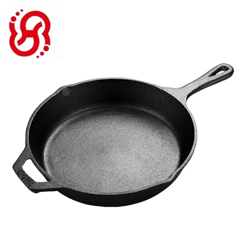 
Pre-seasoned cast iron cookware long /short handle frying pans & skillets 