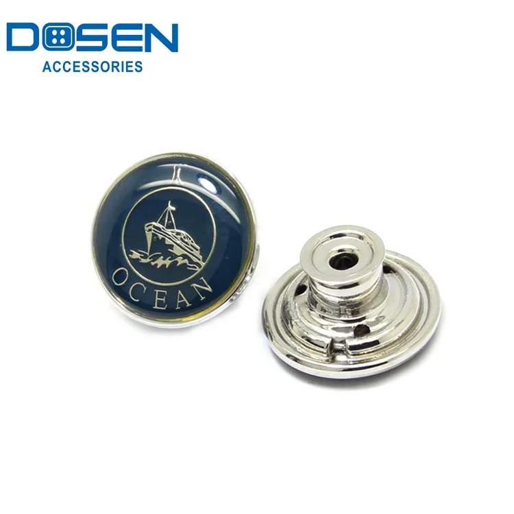 Clear Enamel Cap Covered Apparel Accessories  Denim Jeans Custom Logo Jacket Metal Clips Push Button