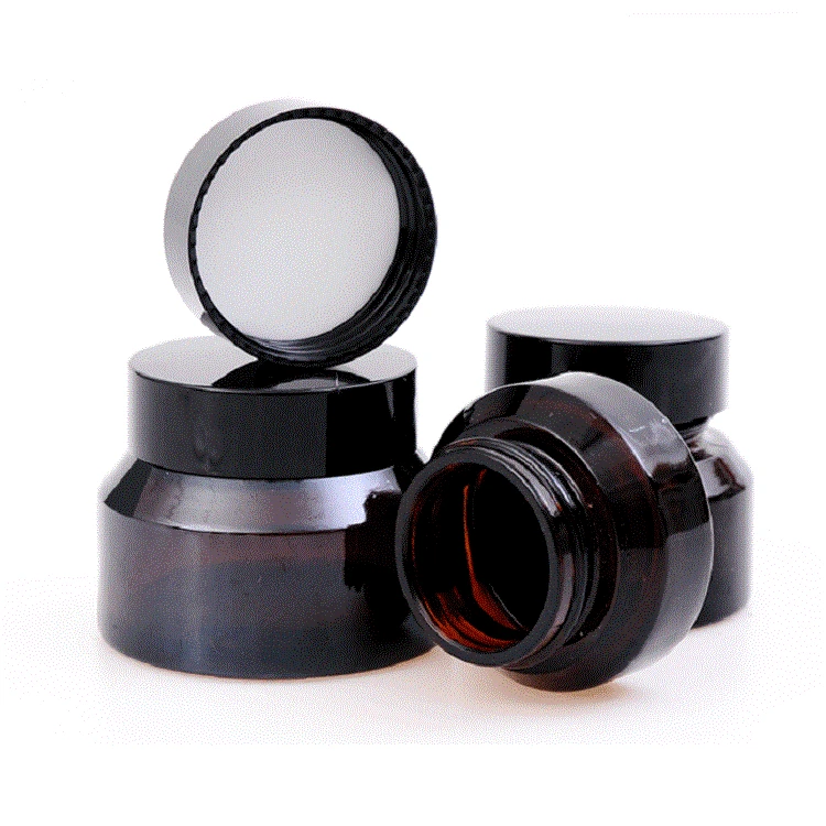
Wholesale 5g 10g 20g 30g 50g Face Cream Glass Cosmetic Jar Amber Blue Clear Frosted Glass Jar 