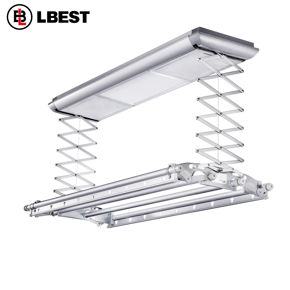 
LBest balcony hanger adjustable wall ceiling rack hanging clothes drying rack 