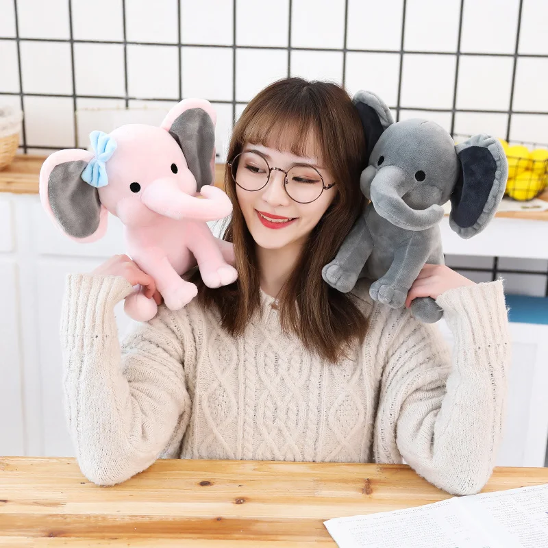 Color plush and stuffed elephant toys with big ears Wholesale custom cheap cute soft elephant plush toy