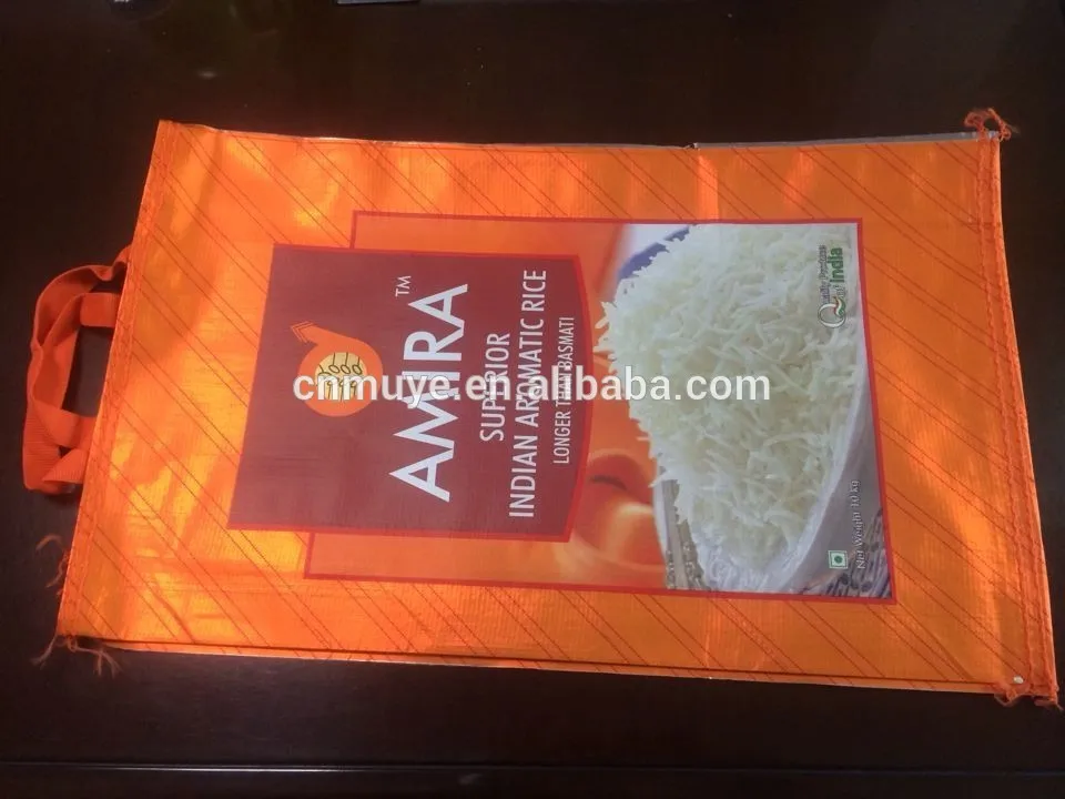 Цветной печать пп тканые бопп lamianted риса мешок с ручкой