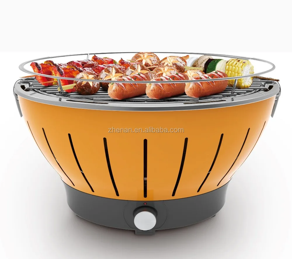garden and outdoor convenient smokeless battery operated charcoal barbecue grill with plate