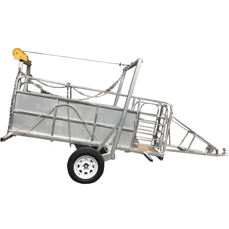  Портативный оцинкованный трейлер для перевозки овец прицеп скота фермы