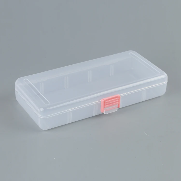 China sale flat shape pink buckle plastic storage boxes with cover