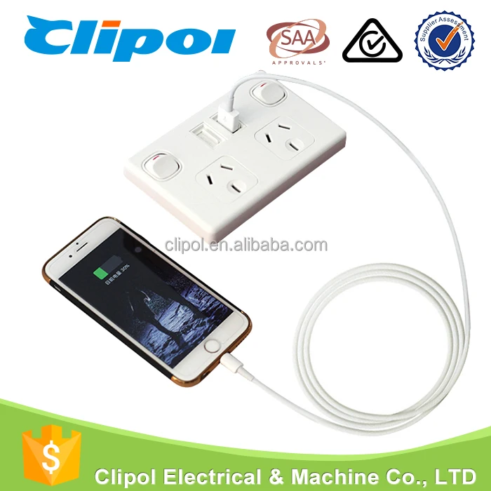 Caravan Bipolar Power Point 2 Port Dual USB Charger with Switch Approved