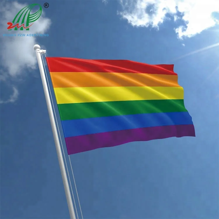 Wholesale 3x5 Polyester Peace Flag, LGBT Lesbian Rainbow Gay Pride Flag