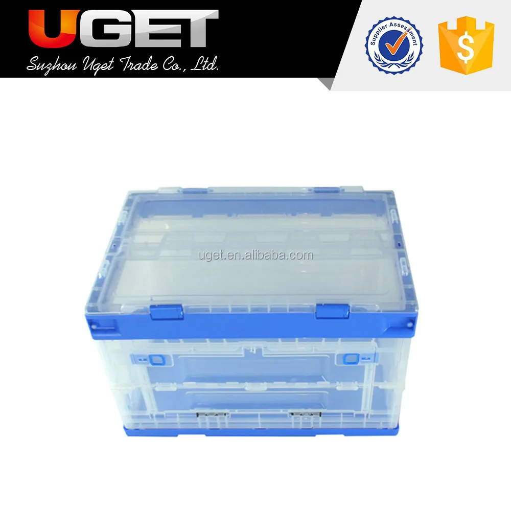 
Factory Directly Sales side door lid foldable collapsible plastic crate 
