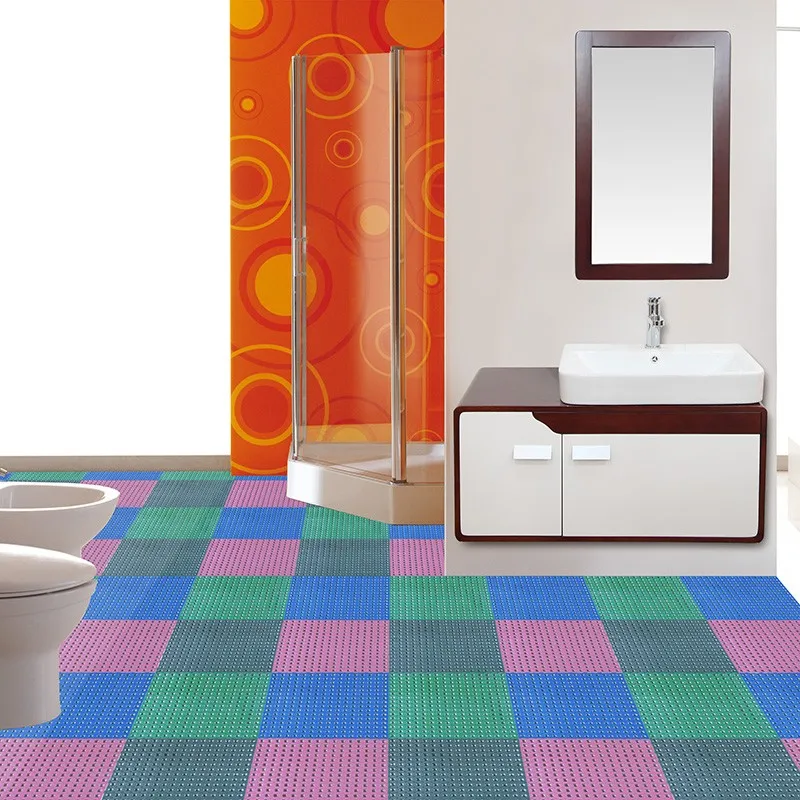 Antiskidding plastic bathroom floor mat for toilet