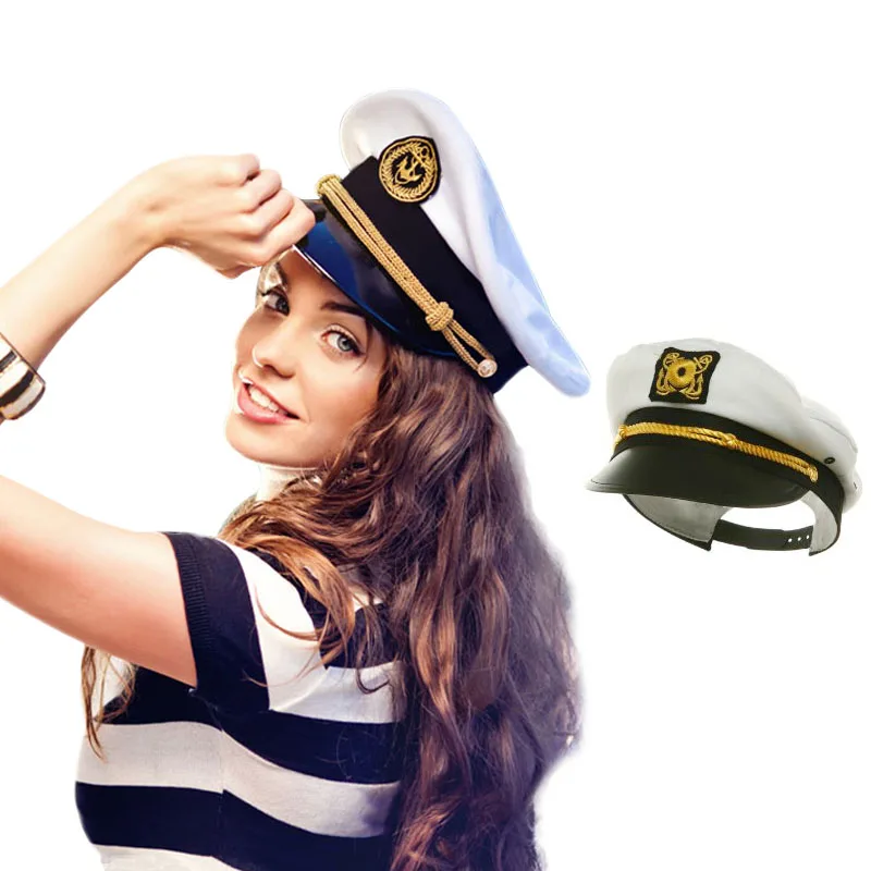New Design Custom Sailor Hats for Sale Party Hk-sl-120-sailor Captain Hat Party Event White 300 Pieces Plain Dyed Character