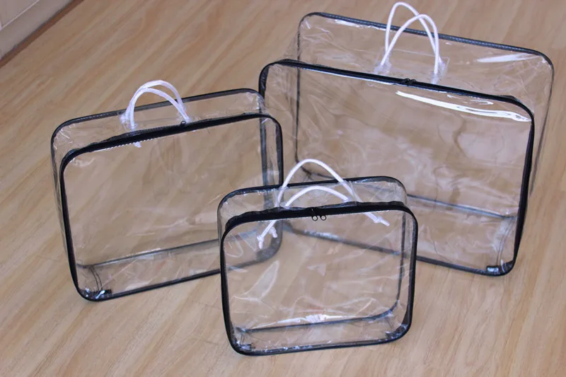 The family durable pvc plastic packaging quilt blanket storage bag