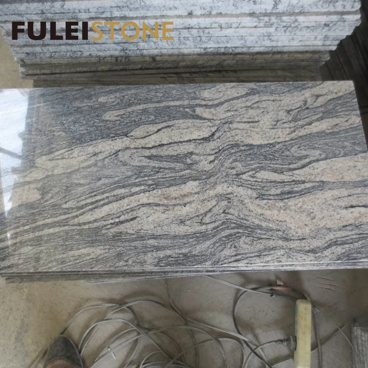 Polished Sand Wave Granite Juparana slab and cut to size high quality