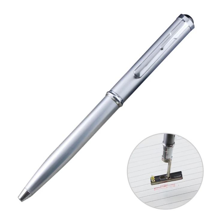 Metal smart pocket stylo personalized signature photosensitive seal pad name printed personalised self-inking pens stamp pen