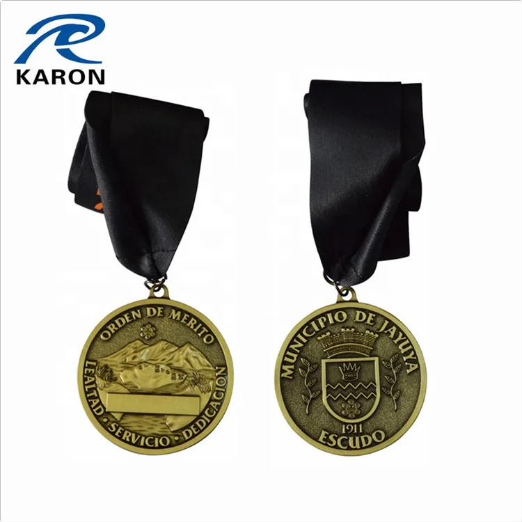 bulk personalized logo die struck medal in iron