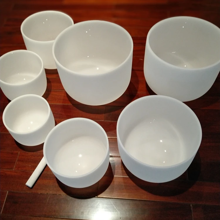 
440hz and 432 hz Crystal Singing Bowls Wholesale With All The Tones 