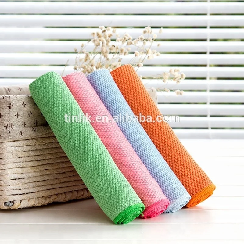 Cheap Top Selling Microfiber Multi-purpose Fish Scale Fabric Glass Cleaning Cloth