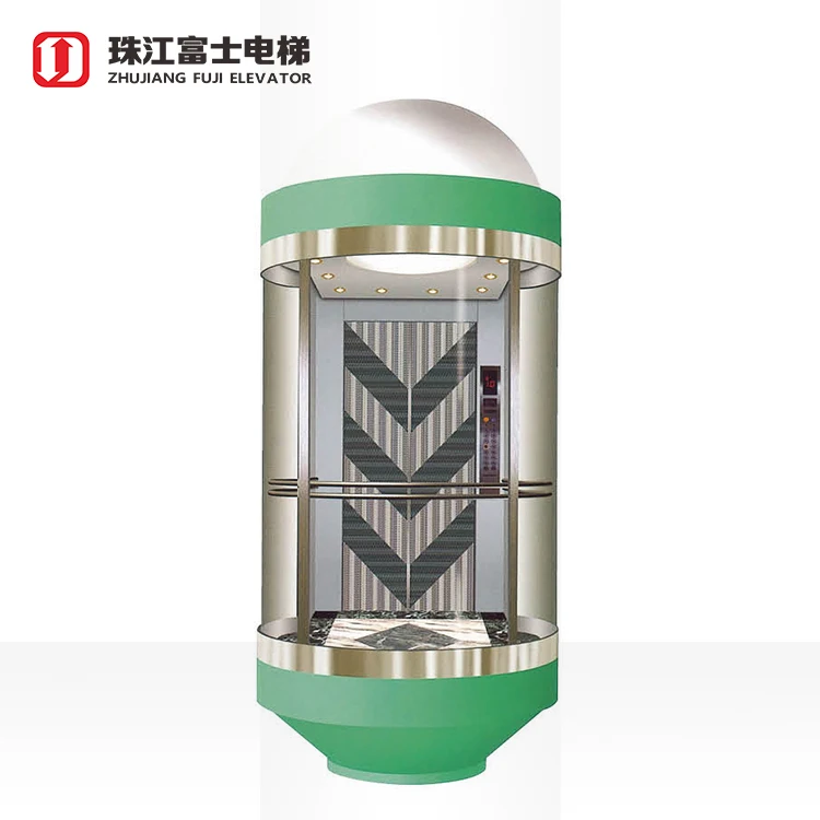 ZhuJiangFuji Brand Panoramic Sightseeing External Commercial Vertical Passenger Elevator