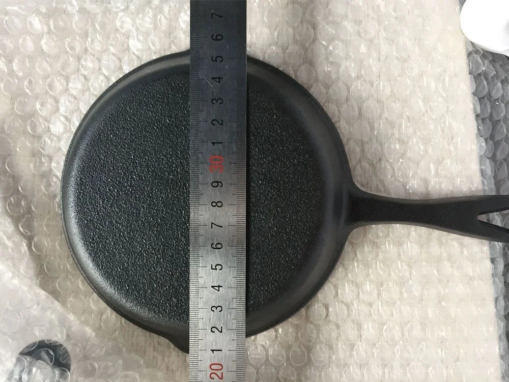 Мини-Сковорода из чугуна, приправленная сковорода с деревянной основой