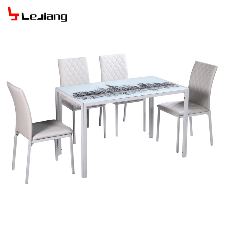 Free Sample Tempered Extendable Designer Top Folding Contemporary 4 Seater Fiberglass Glass Dining Table