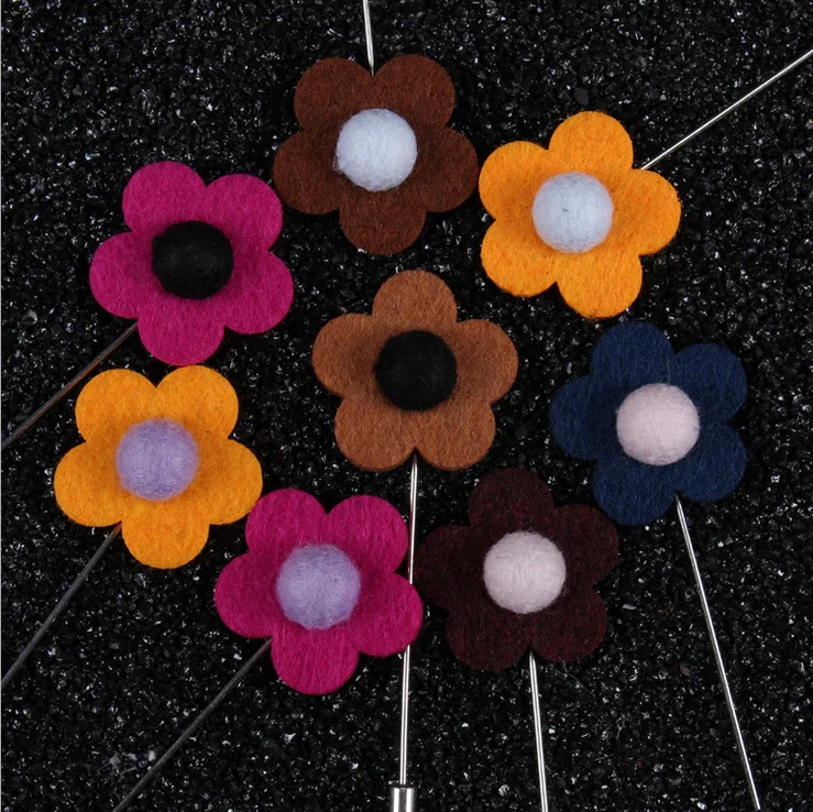 Wholesale lapel pins sticks cheap fabric brooches men in bulk