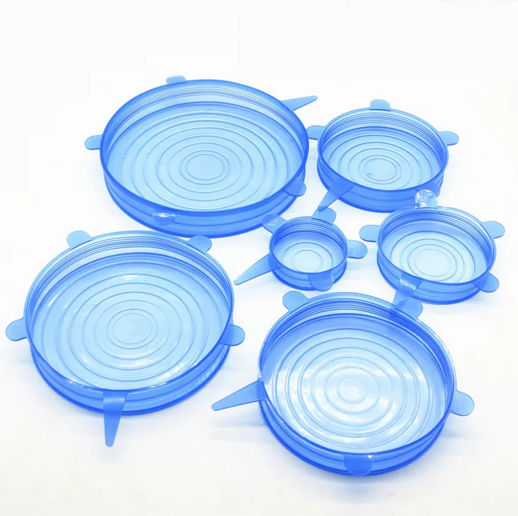 Best Seller Set of 6 Silicone Pot Cover Lid, Fresh Silicone Food Cover