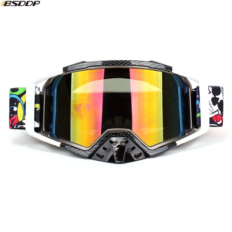 
Motor Motorcycle Ski Goggles Layers Anti UV Motocross Off-Road helmet Mask Glasses Bike Skiing Lens men women Black White Red 