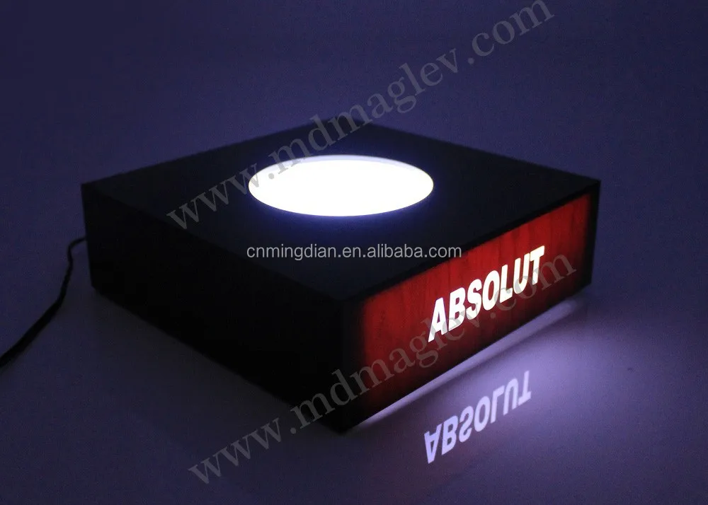 illuminated beer display pedestal, Acrylic LED wine bottle display stand, acrylic illuminated beer bottle display stands