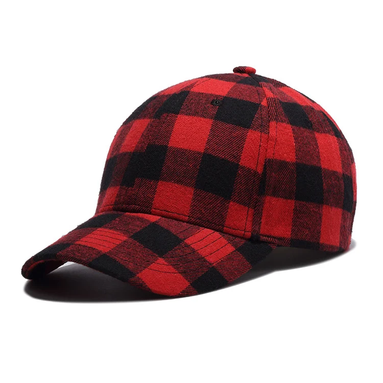 6 panel promotional custom vintage oem korea fancy ladies plaid baseball cap without logo