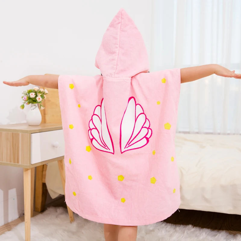 
custom microfiber Pullover kids towel surf poncho Bath Towel animal organic bamboo cotton Super Soft Cute baby hooded towel 