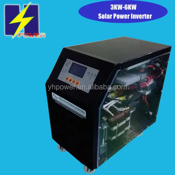 
Инвертор солнечной батареи 3 кВт, инвертор немодулированного синусоидального сигнала с солнечным контроллером, встроенный ИБП, AVR, поддержка внешней батареи 