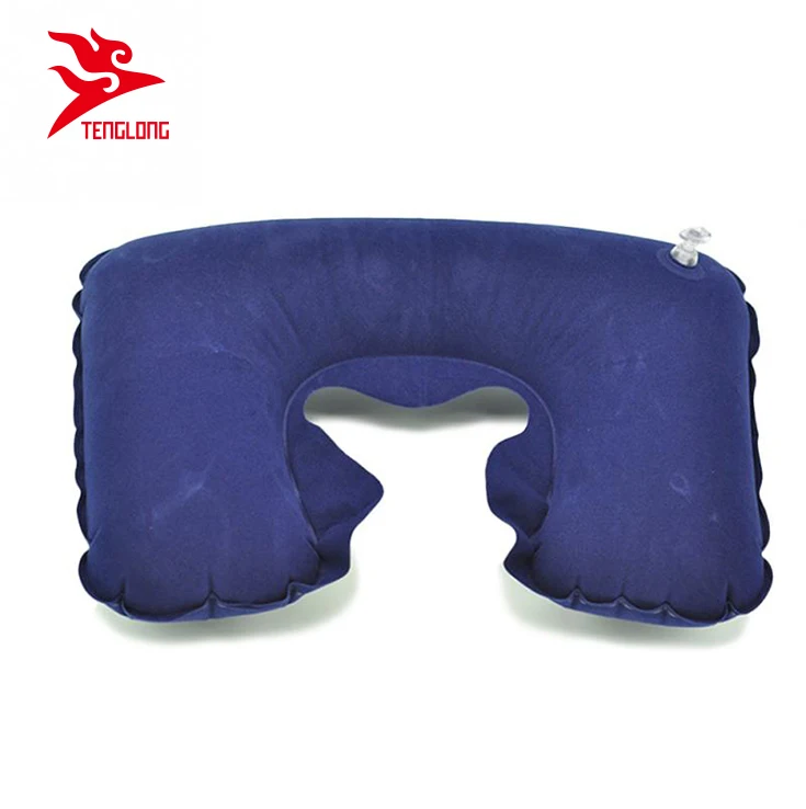 Customized eco - friendly inflatable sloth animal design cover flocking travel pillow inflatable