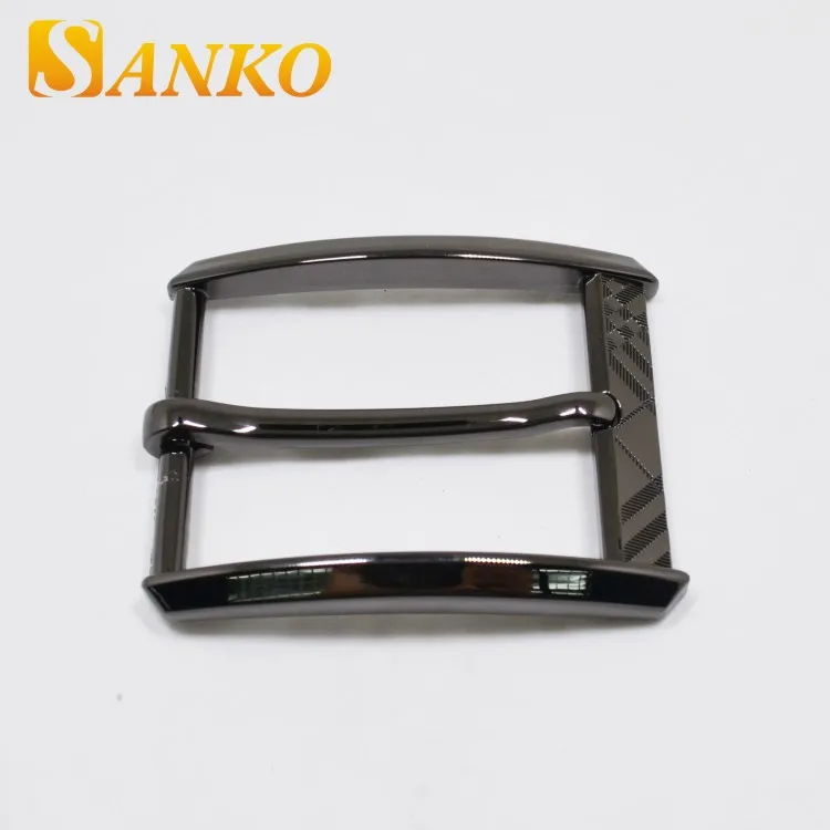 Matte black business casual men  Can do laser logo without mold fee men buckle custom leather plate pin belt buckles