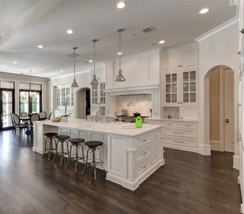 High end solid wood and white paint kitchen cabinets furniture