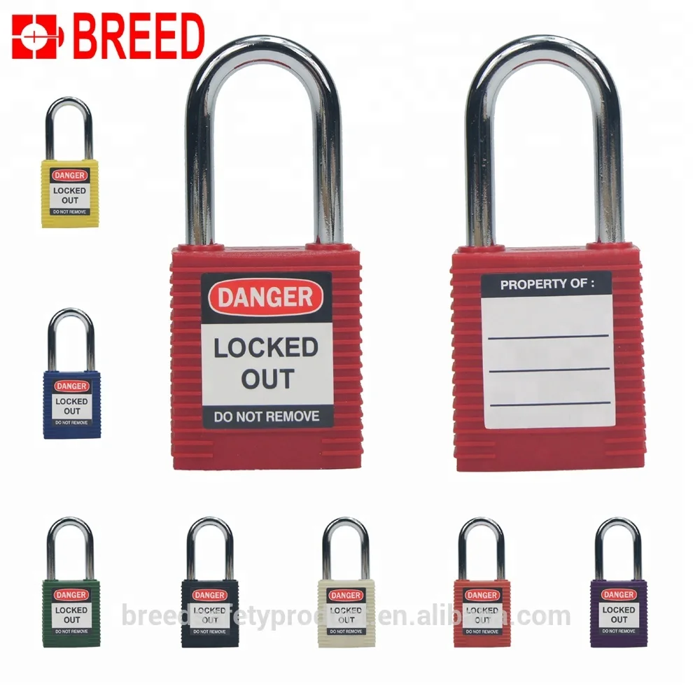 Пластиковый замок, безопасный навесной замок 38 мм, Стальная скоба LOTO MK