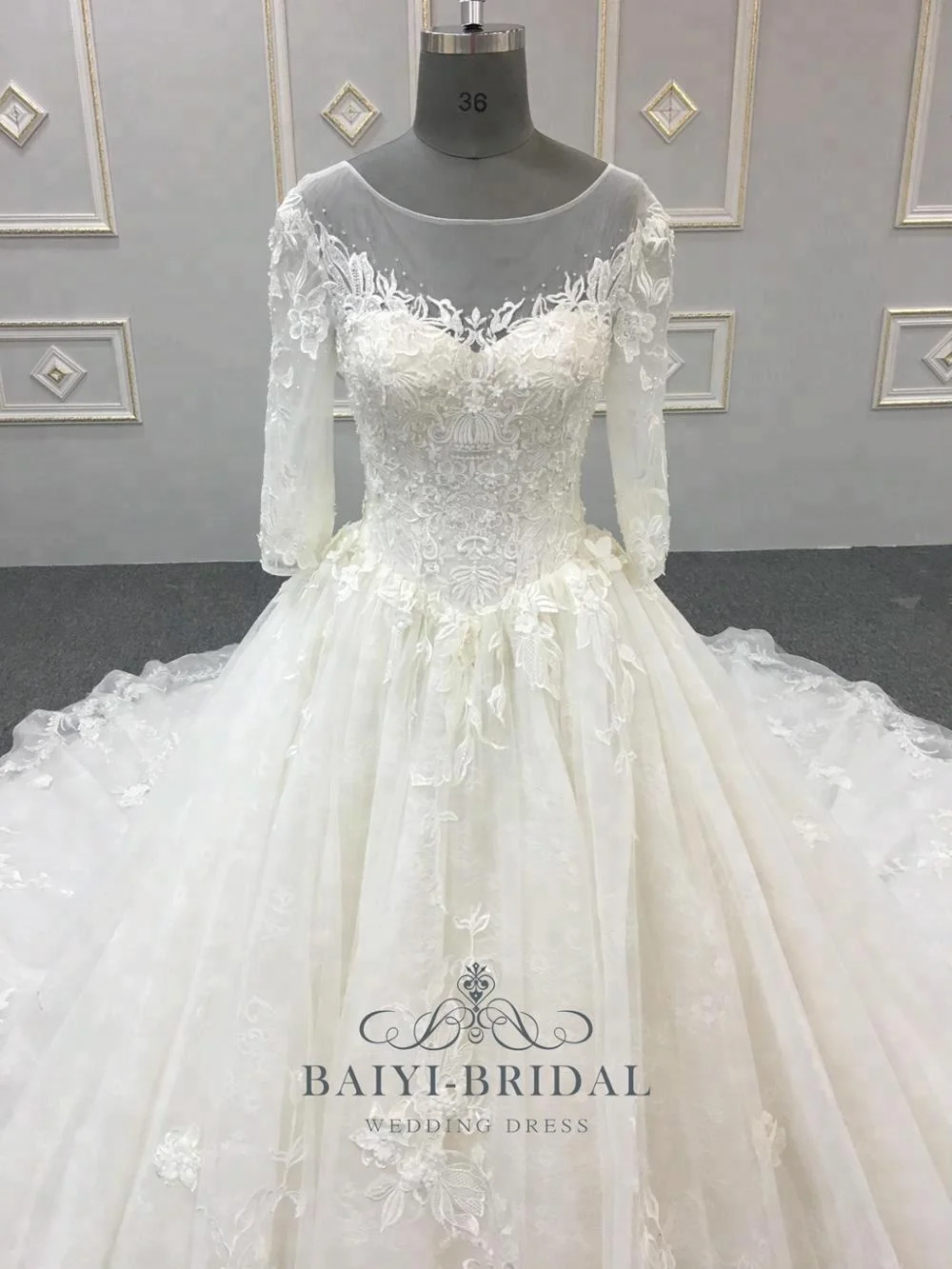 New arrival beautiful women bridal dress ball gown wedding dress luxury real wedding dress with court