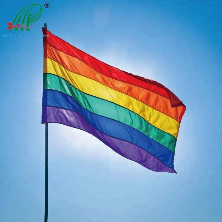Wholesale 3x5 Polyester Peace Flag, LGBT Lesbian Rainbow Gay Pride Flag