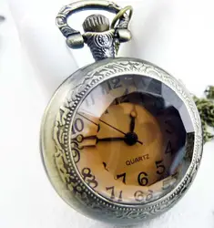 Queena fashion Gorgeous Steampunk Pocket Watch Necklace antique brass classical pocket watch with the chain necklace pendant