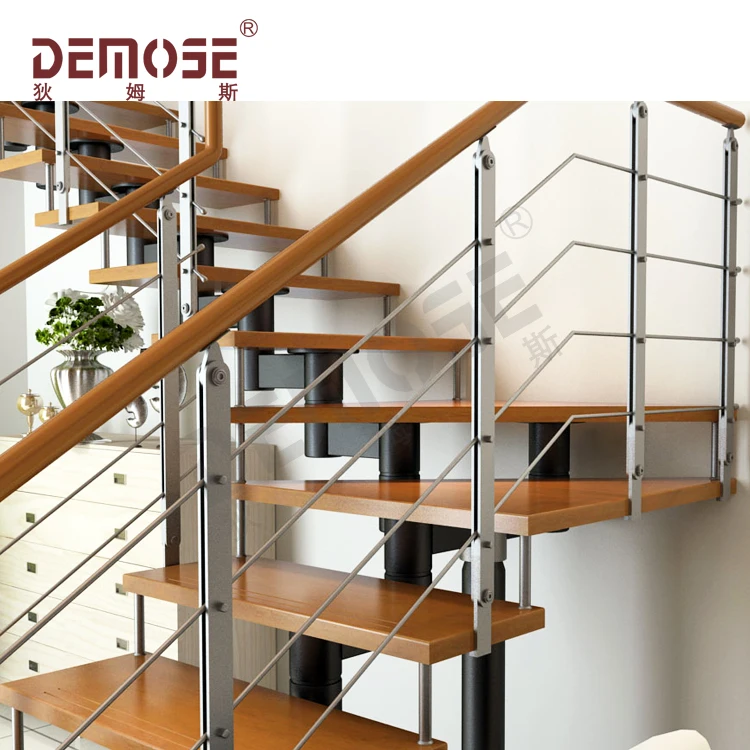 elegant easy installed good price L shaped wood stairs