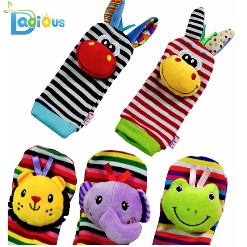 Baby Animal Rattles Socks Newborn  With Bells Cotton Socks Baby Toys