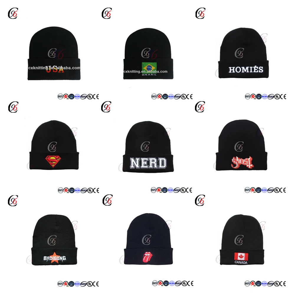 Chengxing акриловая простая шапка-Бобл вязаная шапка с узором Вязаная Шапка-бини узоры для мужчин