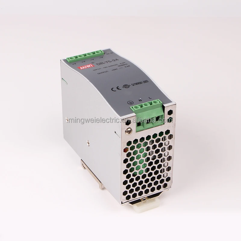 OEM DR-75-24 24V 3.2a 75W industrial din rail power supply, 24 volt dc power supply