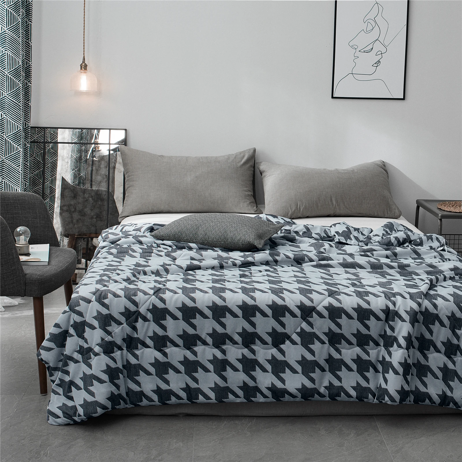 100% Polyester  cooling  summer quilt  Printing microfiber comforter bedding sets