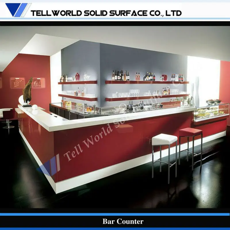 Artificial Stone acrylic pvc bar counter mat bar wooden counter logo customer metal glass bar counter sized design