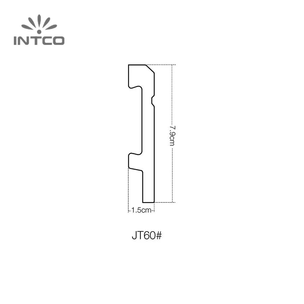 INTCO New Arrival Wood Color Waterproof Decorative Baseboard  Accessories Vinyl Floor Skirting Board